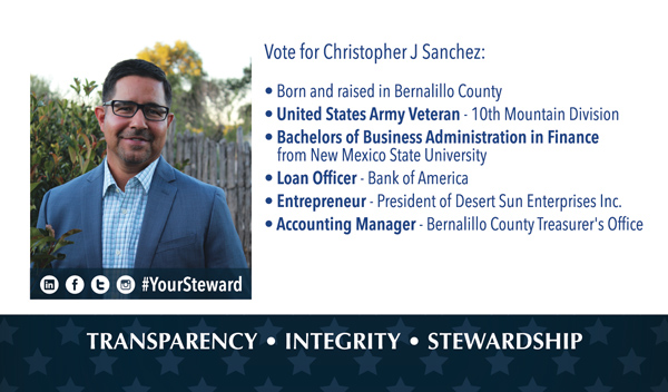 Christopher J Sanchez for Treasurer